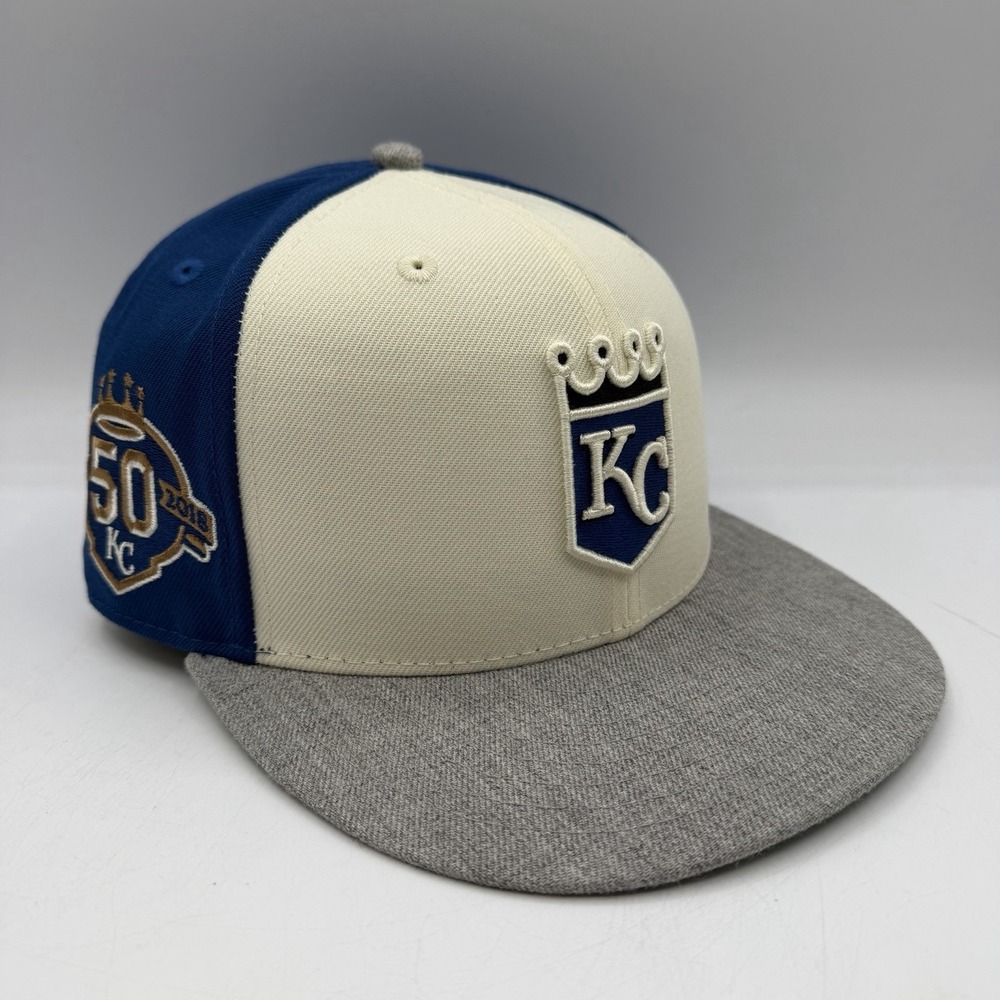 Mitchell & Ness Kansas City‎ Royals Hat Cap Sz 6 7/8 Liberty Fit 50 Years Patch